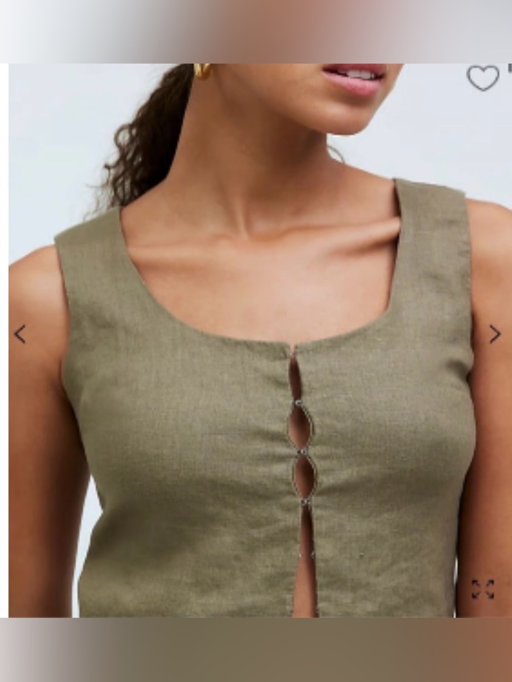 Madewell scoopneck crop tank linen